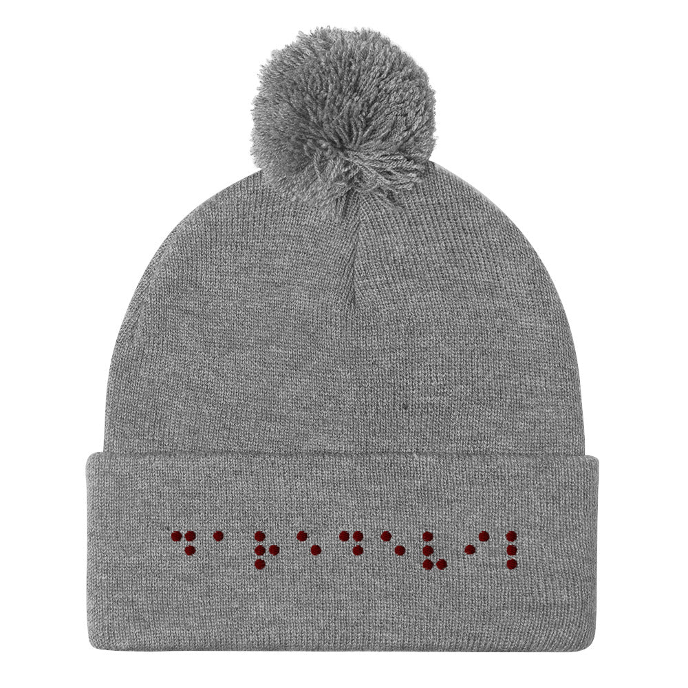 Matt Murdock Braille "Daredevil" Embroidered Pom-Pom Beanie