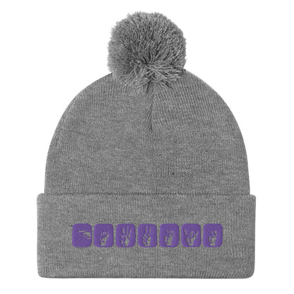 Clint Barton ASL (Hawkeye) Embroidered Pom-Pom Beanie