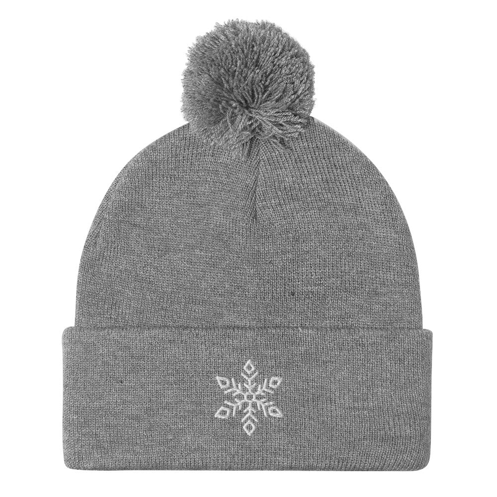 Ice Queen Embroidered Pom-Pom Beanie