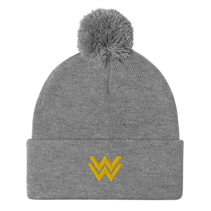 Diana Prince Eagle Embroidered Pom-Pom Beanie