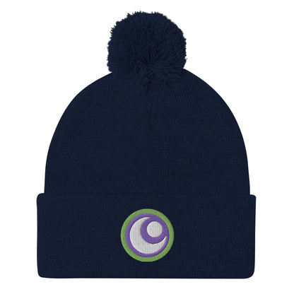 Starfire Embroidered Pom-Pom Beanie