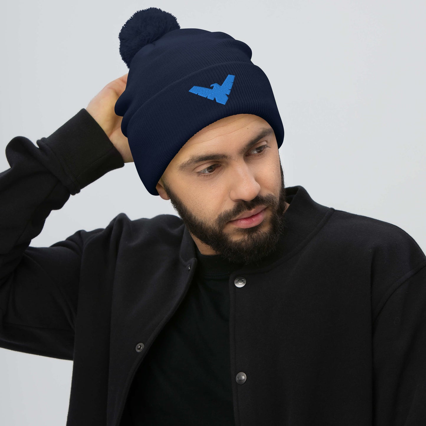 Dick Grayson Embroidered Pom-Pom Beanie