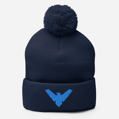 Dick Grayson Embroidered Pom-Pom Beanie