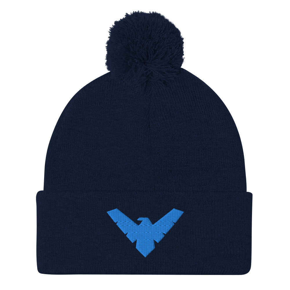 Dick Grayson Embroidered Pom-Pom Beanie