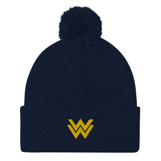 Diana Prince Eagle Embroidered Pom-Pom Beanie