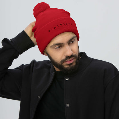 Matt Murdock Braille "Daredevil" Embroidered Pom-Pom Beanie