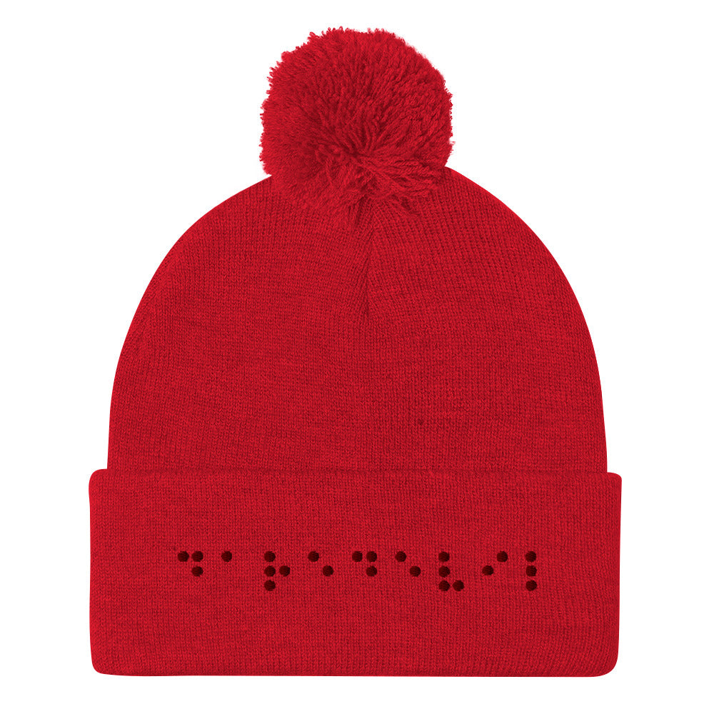 Matt Murdock Braille "Daredevil" Embroidered Pom-Pom Beanie