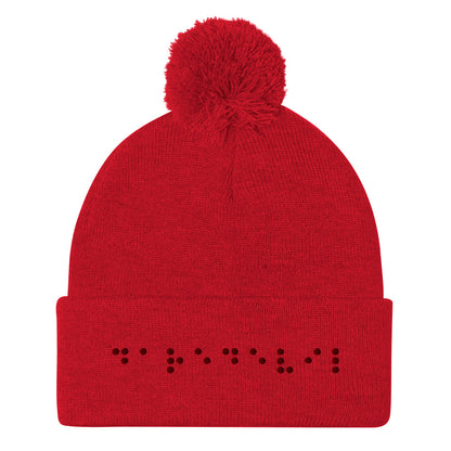 Matt Murdock Braille "Daredevil" Embroidered Pom-Pom Beanie