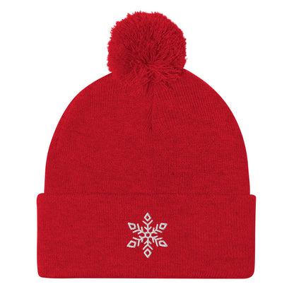 Ice Queen Embroidered Pom-Pom Beanie