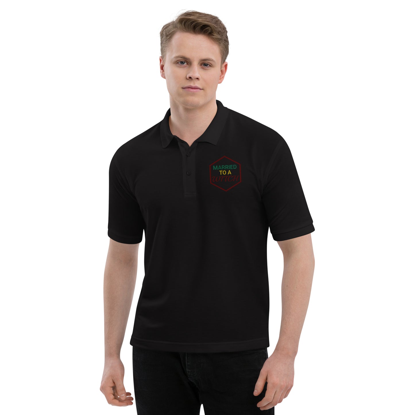 Vision Married to a Witch Hex Embroidered Polo Shirt