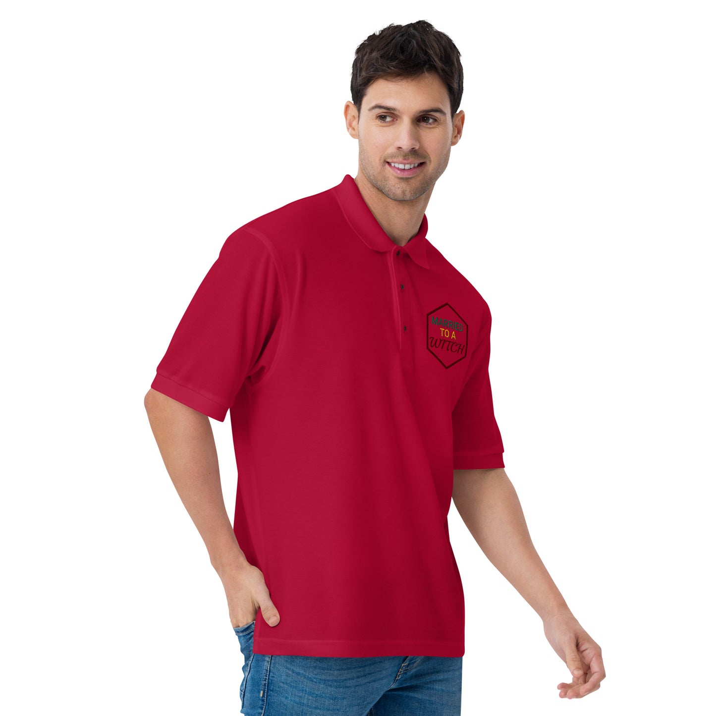 Vision Married to a Witch Hex Embroidered Polo Shirt