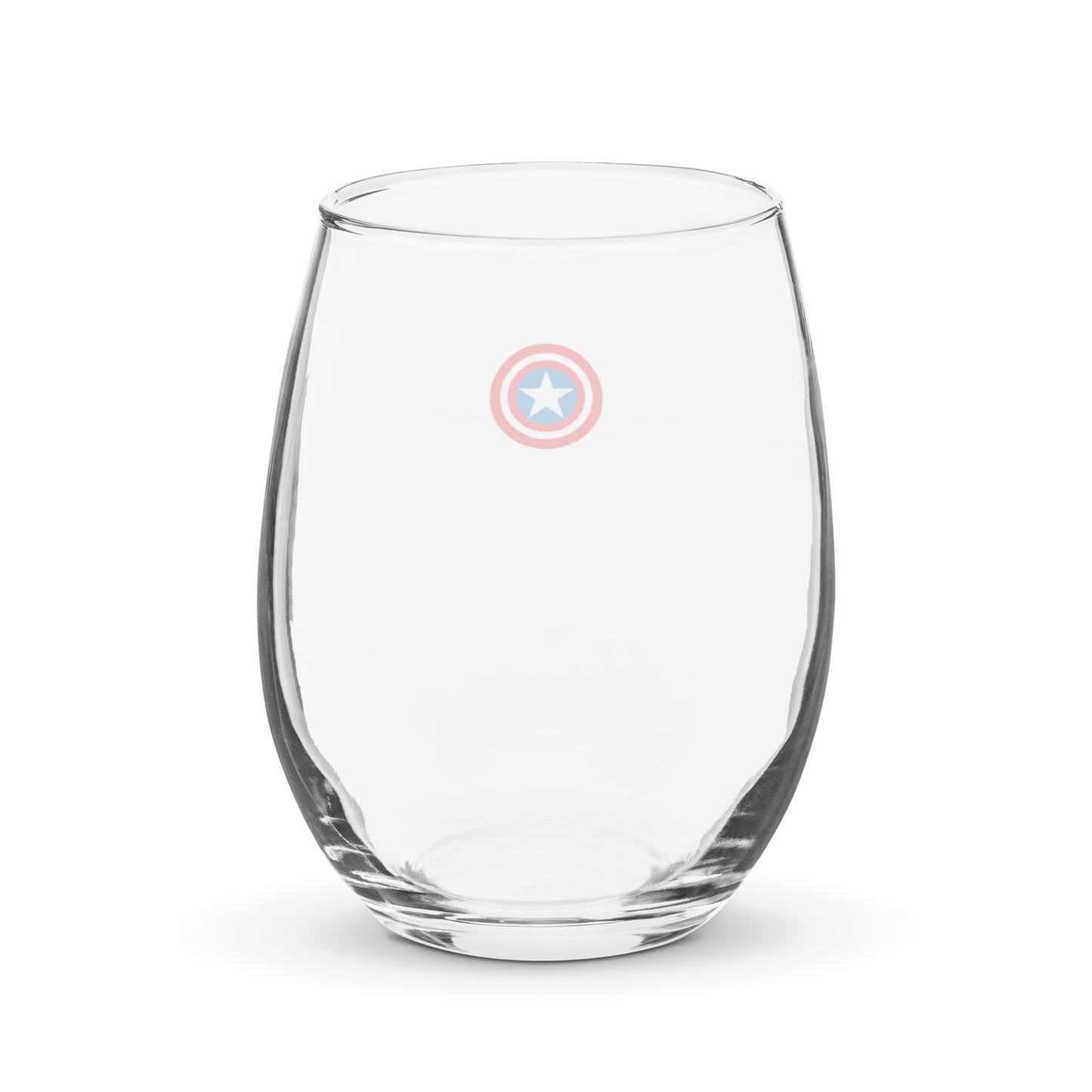 Captain America Shield Stemless Wine Glass