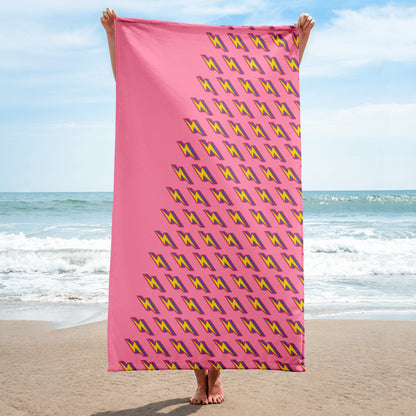 Intergalactic Lightning Bolts (Pink) Towel