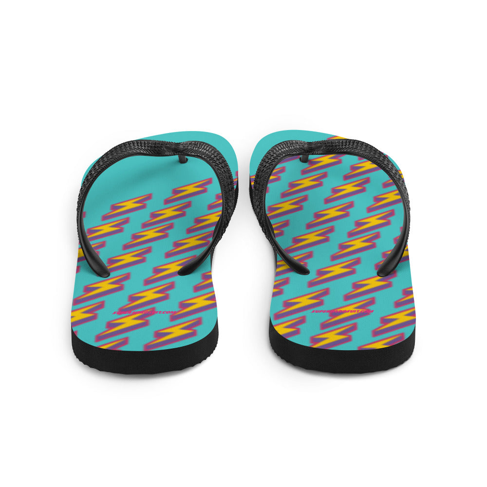 Intergalactic Lightning Bolts (Aqua) Flip-Flops