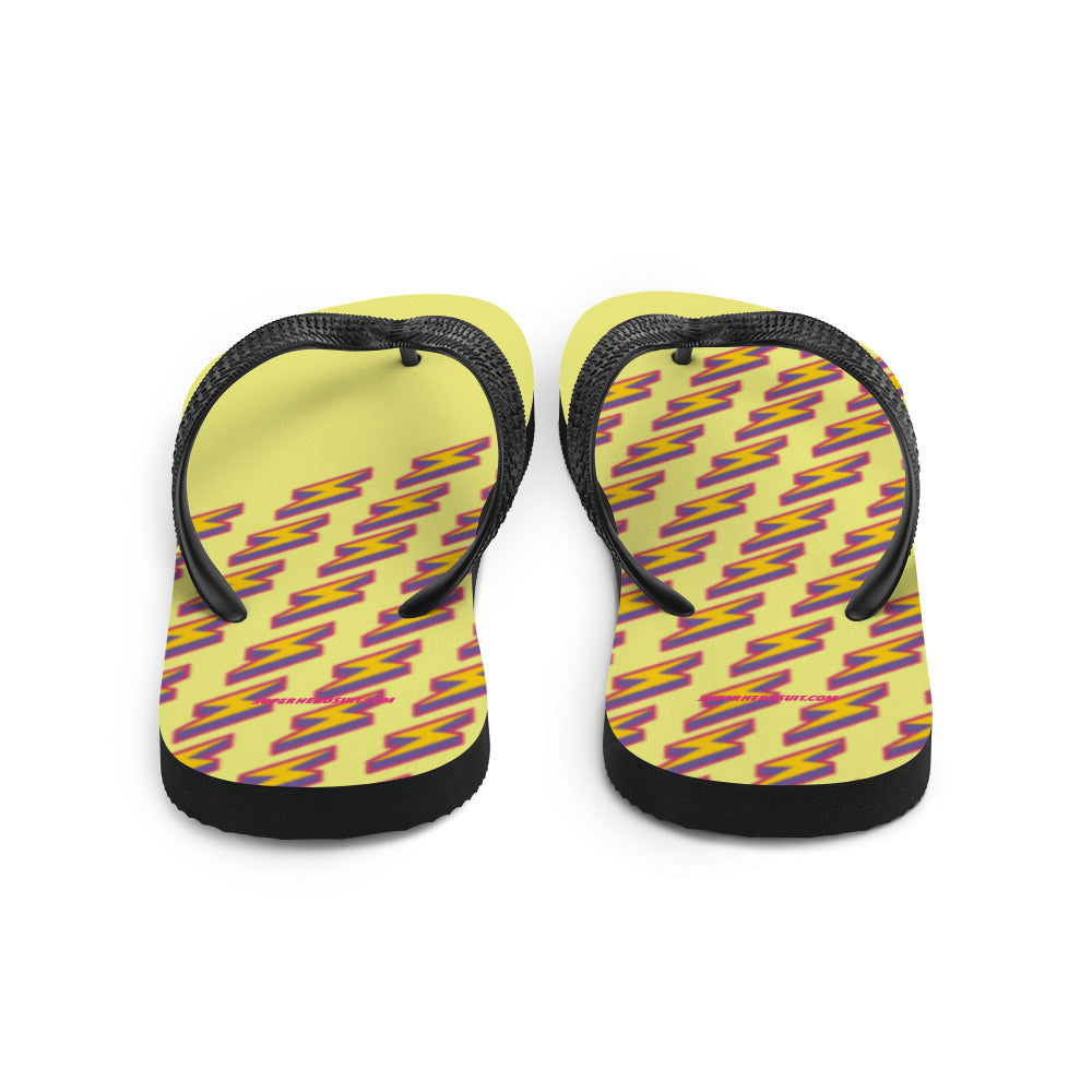 Intergalactic Lightning Bolts (Yellow) Flip-Flops