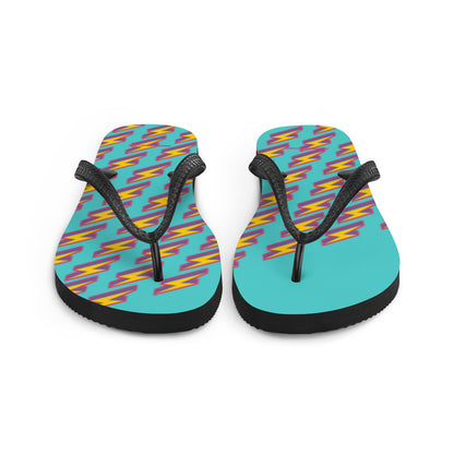 Intergalactic Lightning Bolts (Aqua) Flip-Flops