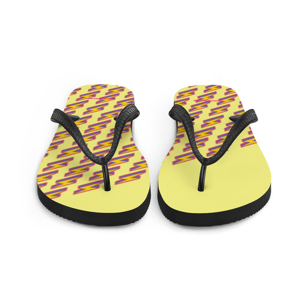 Intergalactic Lightning Bolts (Yellow) Flip-Flops