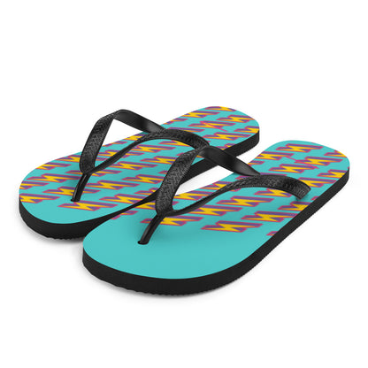 Intergalactic Lightning Bolts (Aqua) Flip-Flops