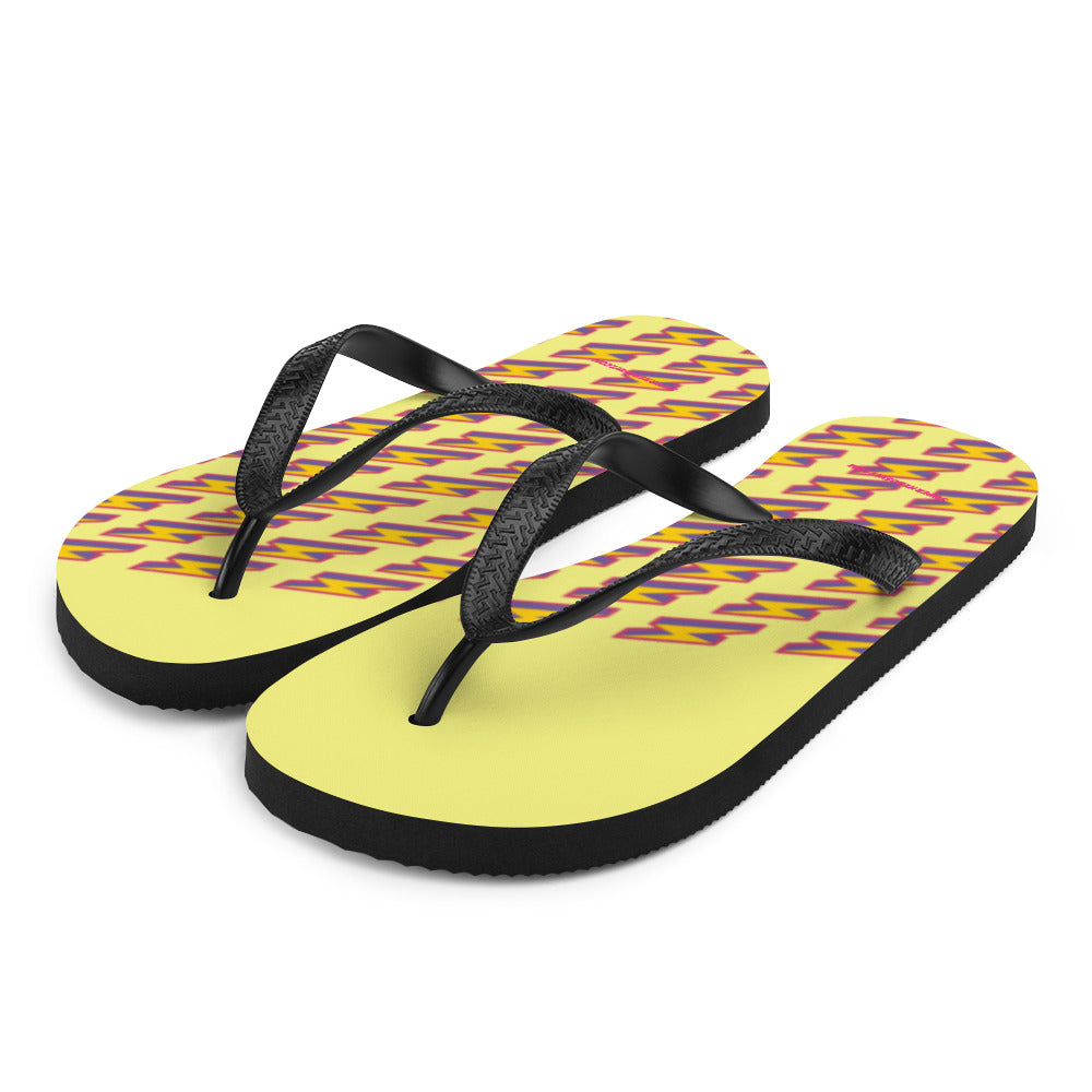 Intergalactic Lightning Bolts (Yellow) Flip-Flops