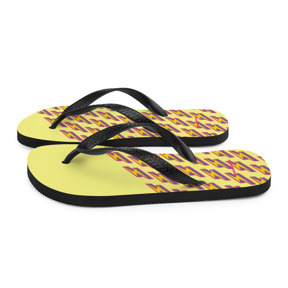 Intergalactic Lightning Bolts (Yellow) Flip-Flops