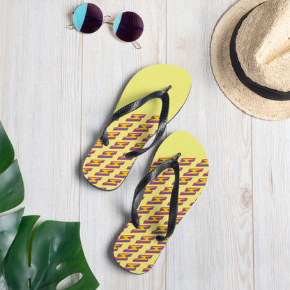 Intergalactic Lightning Bolts (Yellow) Flip-Flops