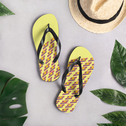 Intergalactic Lightning Bolts (Yellow) Flip-Flops