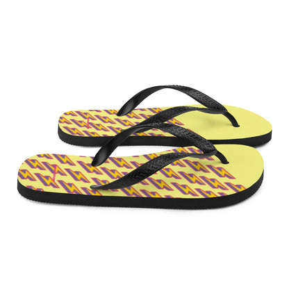 Intergalactic Lightning Bolts (Yellow) Flip-Flops