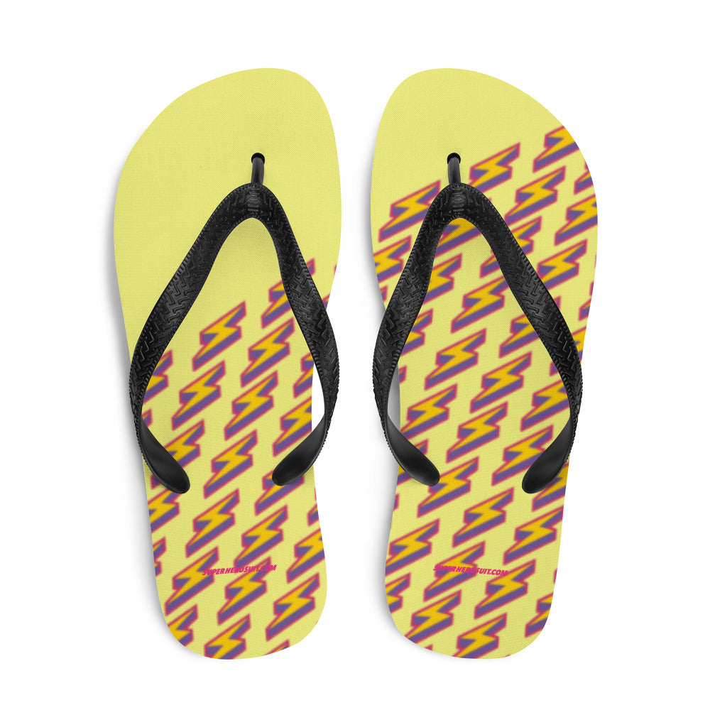 Intergalactic Lightning Bolts (Yellow) Flip-Flops