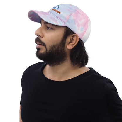 Raised By Dolphins Tie Dye Embroidered Hat