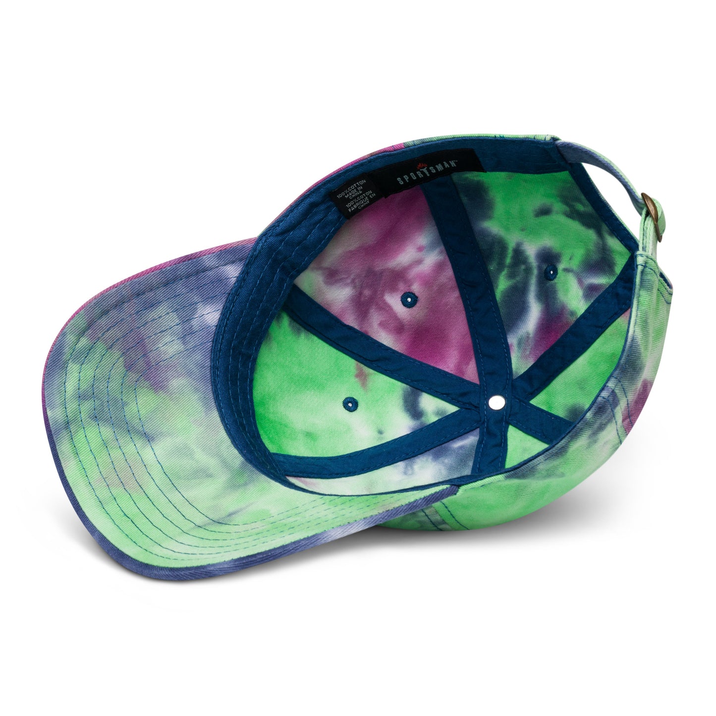 Raised By Dolphins Tie Dye Embroidered Hat