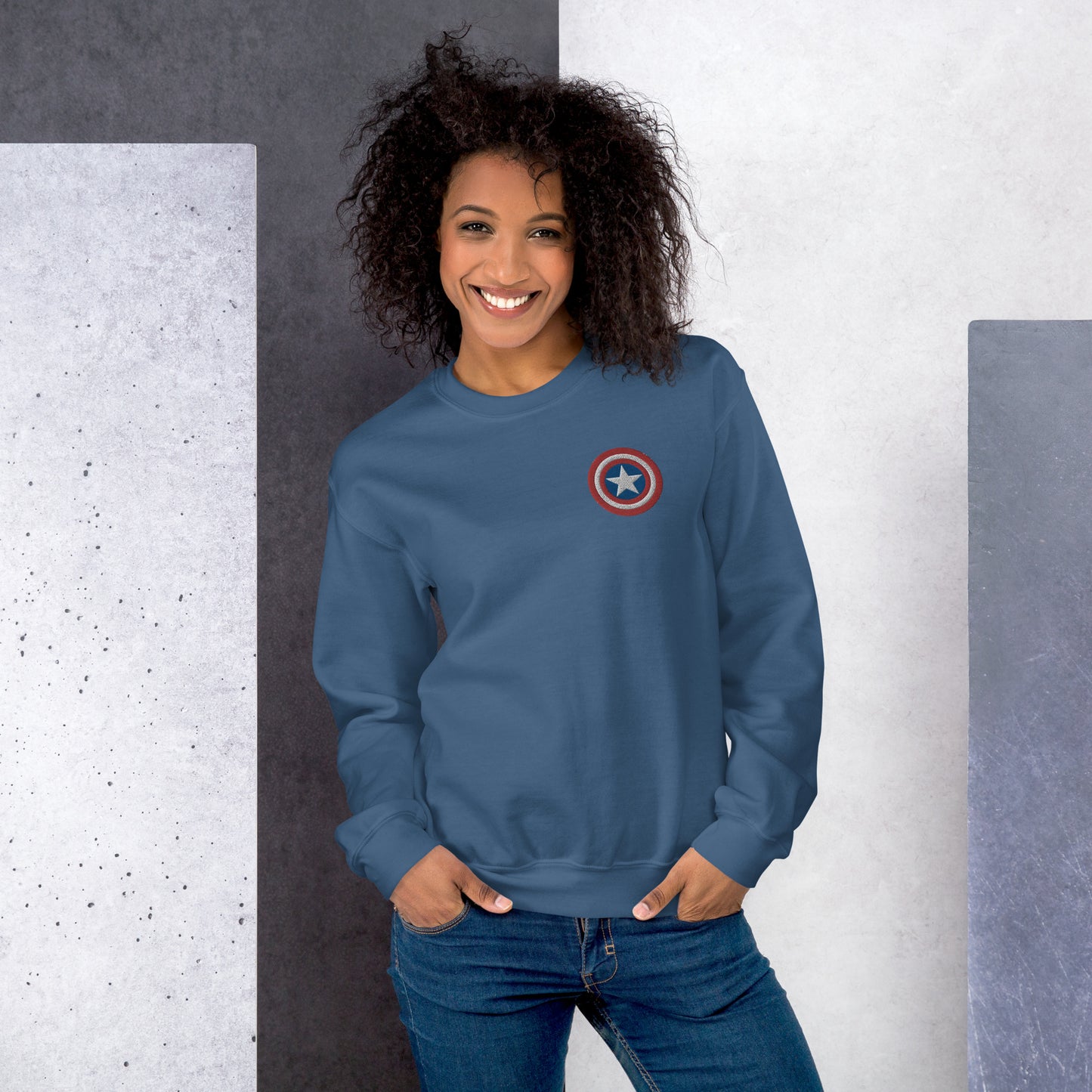 Captain America Shield Unisex Embroidered Sweatshirt