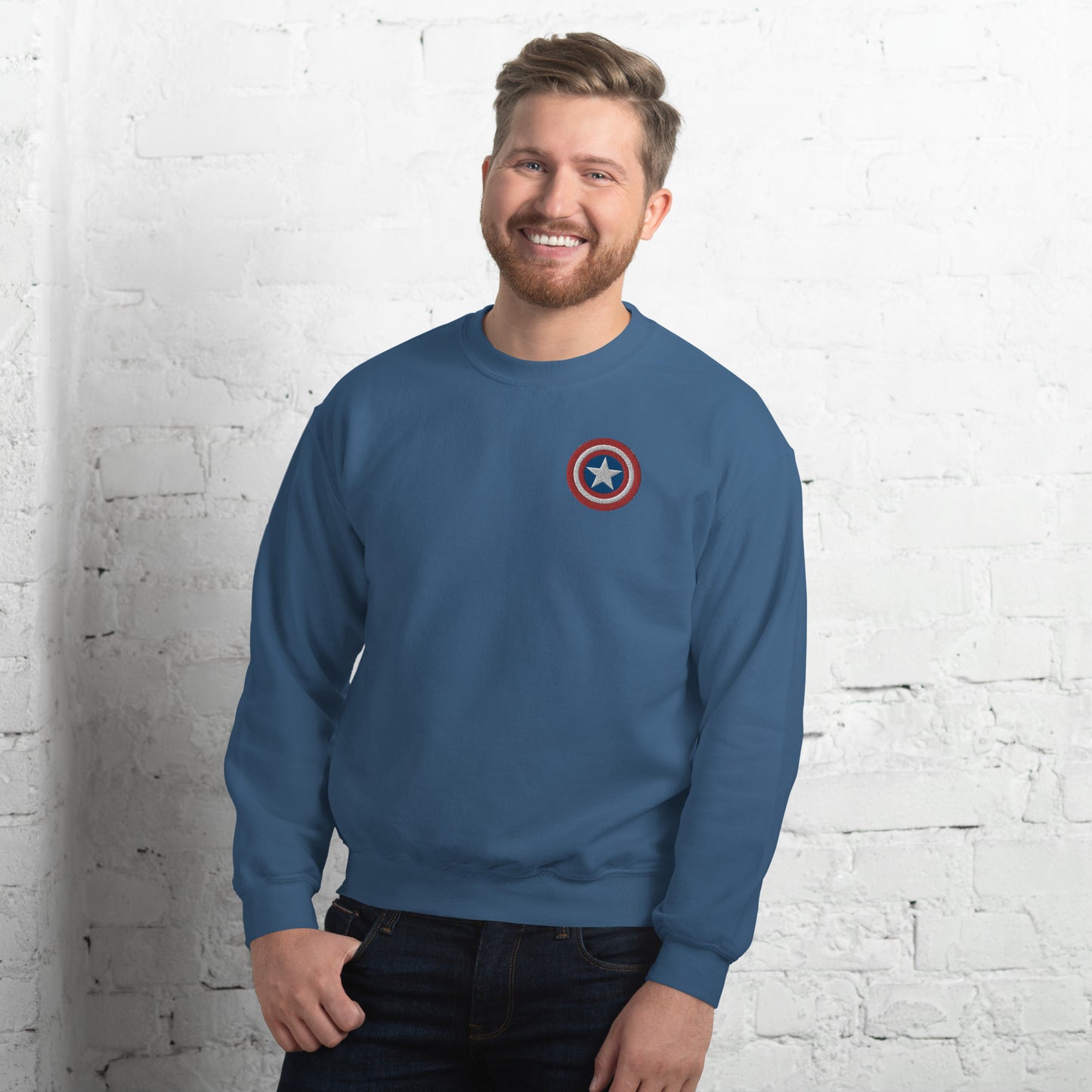 Captain America Shield Unisex Embroidered Sweatshirt