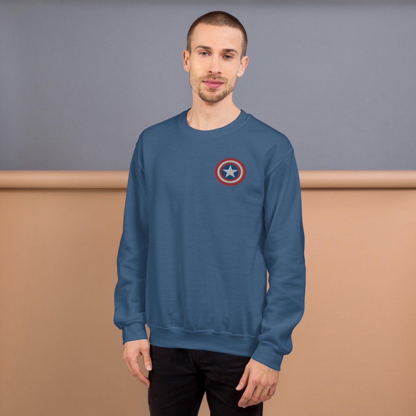 Captain America Shield Unisex Embroidered Sweatshirt