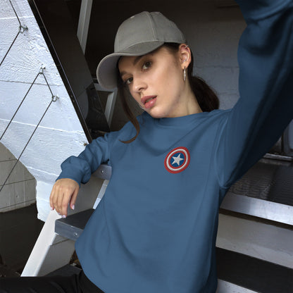 Captain America Shield Unisex Embroidered Sweatshirt