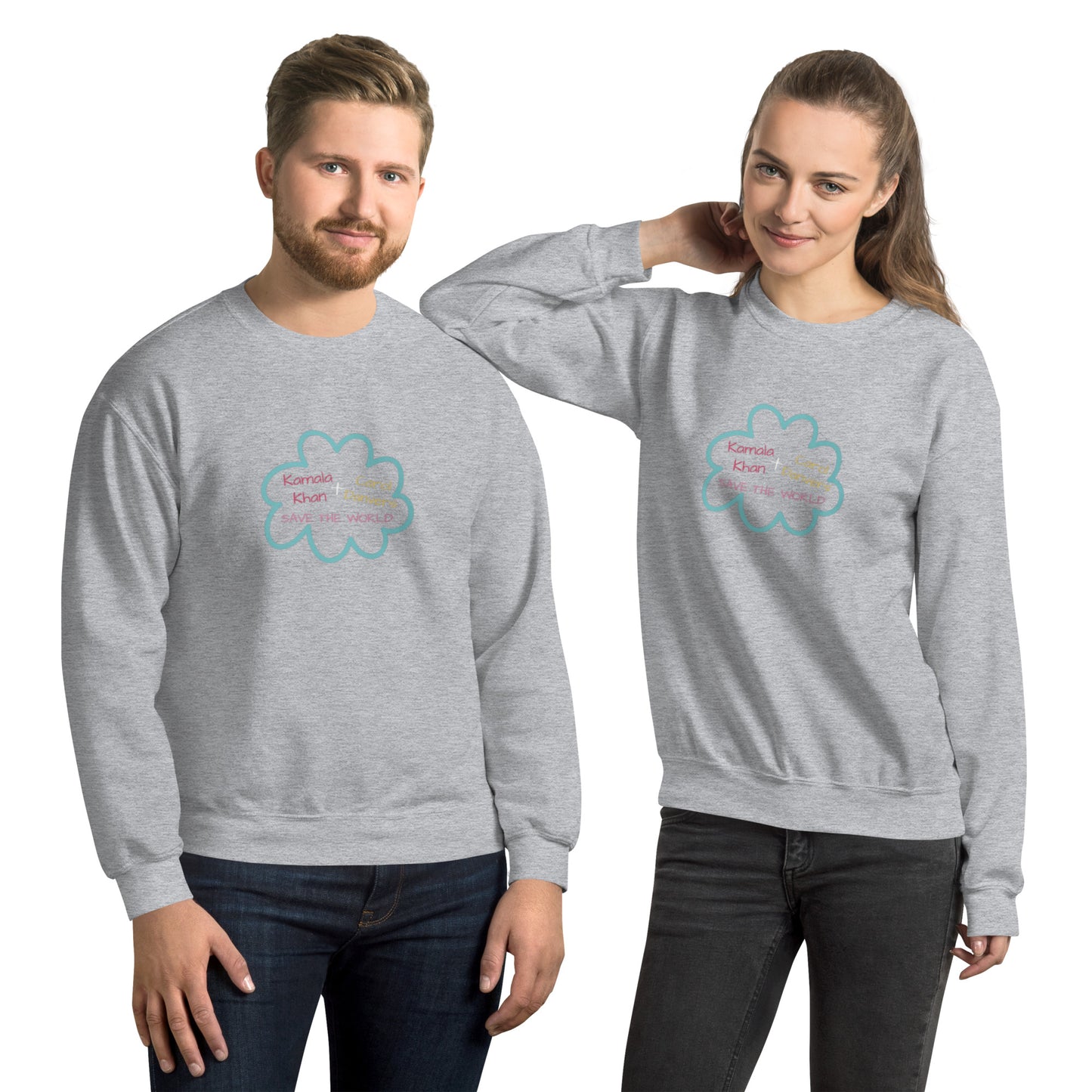 Kamala Khan + Carol Danvers Doodle Sketch Art Unisex Sweatshirt