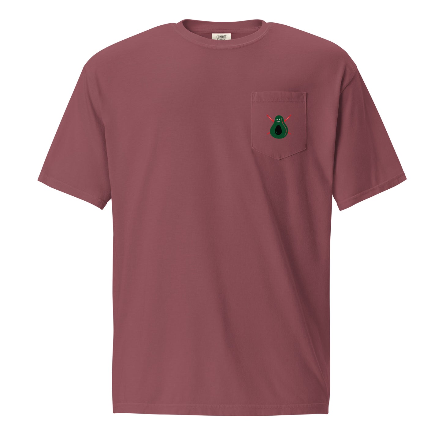 Avocado With Teeth Unisex Garment-Dyed Pocket Tee