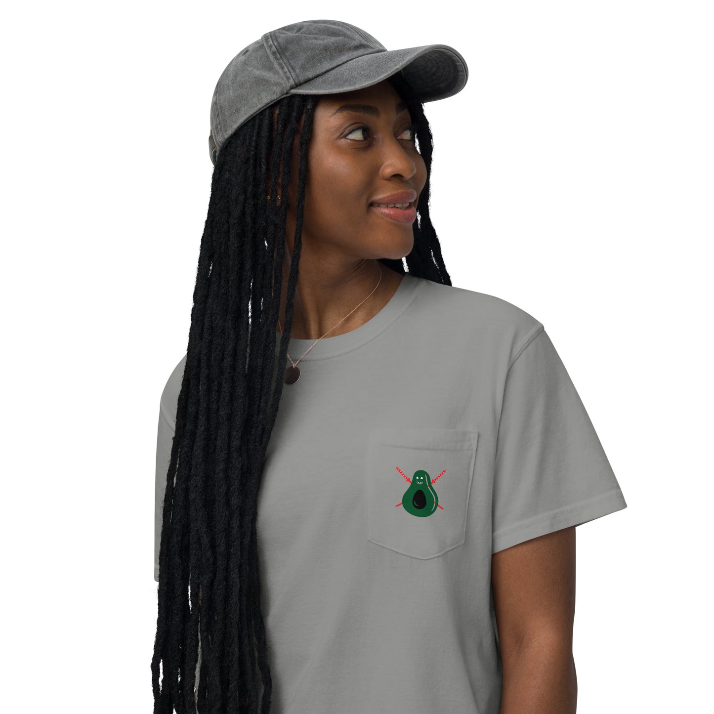 Avocado With Teeth Unisex Garment-Dyed Pocket Tee