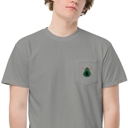 Avocado With Teeth Unisex Garment-Dyed Pocket Tee