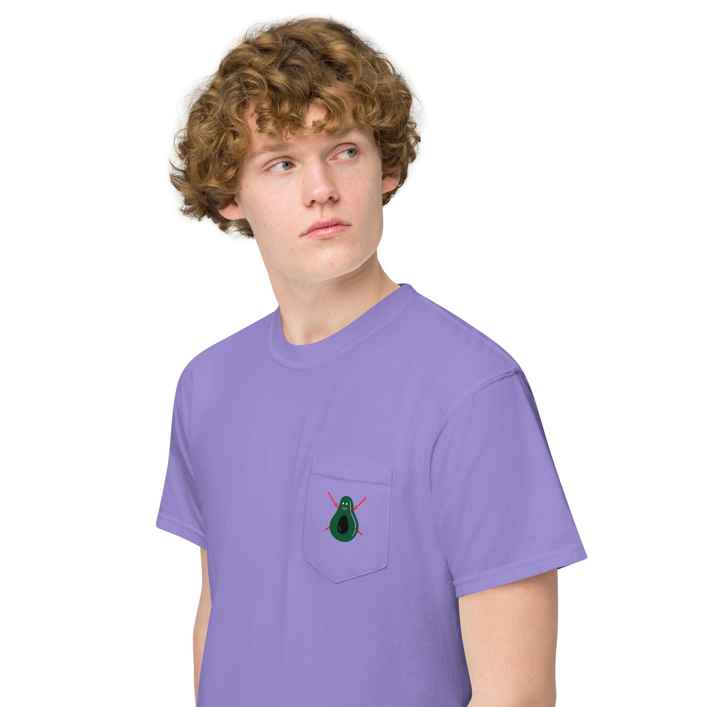 Avocado With Teeth Unisex Garment-Dyed Pocket Tee