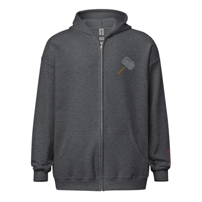 Mjolnir Embroidered Unisex Zip Hoodie