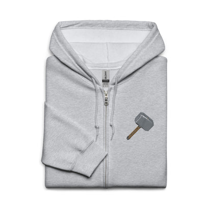 Mjolnir Embroidered Unisex Zip Hoodie