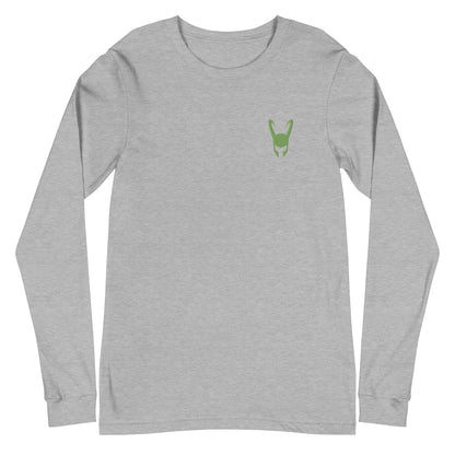 Loki Helmet Embroidered Unisex Long Sleeve Tee