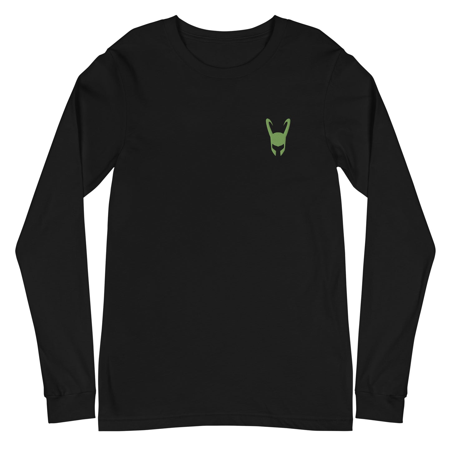 Loki Helmet Embroidered Unisex Long Sleeve Tee