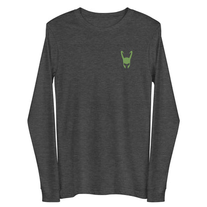 Loki Helmet Embroidered Unisex Long Sleeve Tee