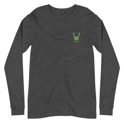 Loki Helmet Embroidered Unisex Long Sleeve Tee