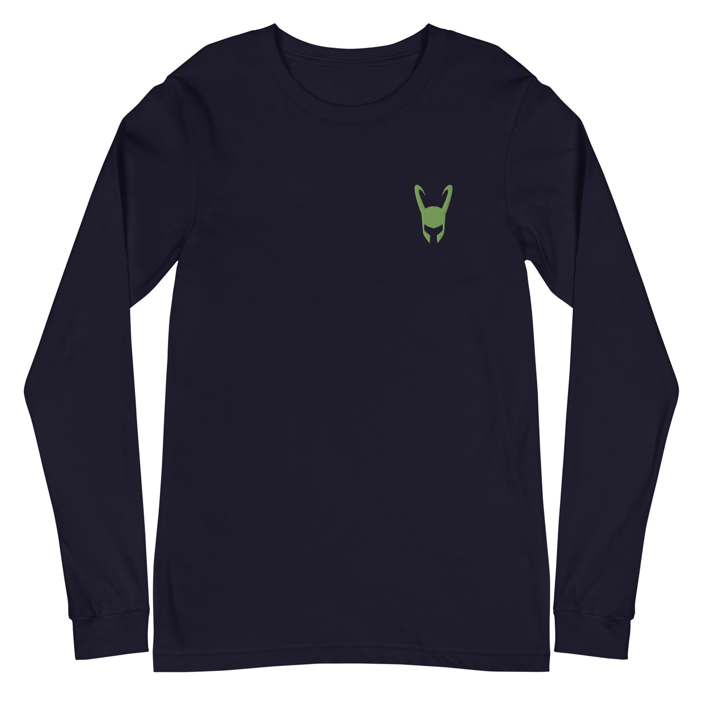 Loki Helmet Embroidered Unisex Long Sleeve Tee