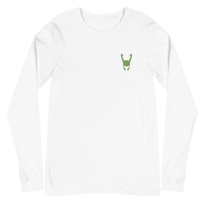 Loki Helmet Embroidered Unisex Long Sleeve Tee