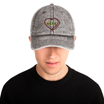 Mutant Kisses "X" Embroidered Cotton Twill Hat