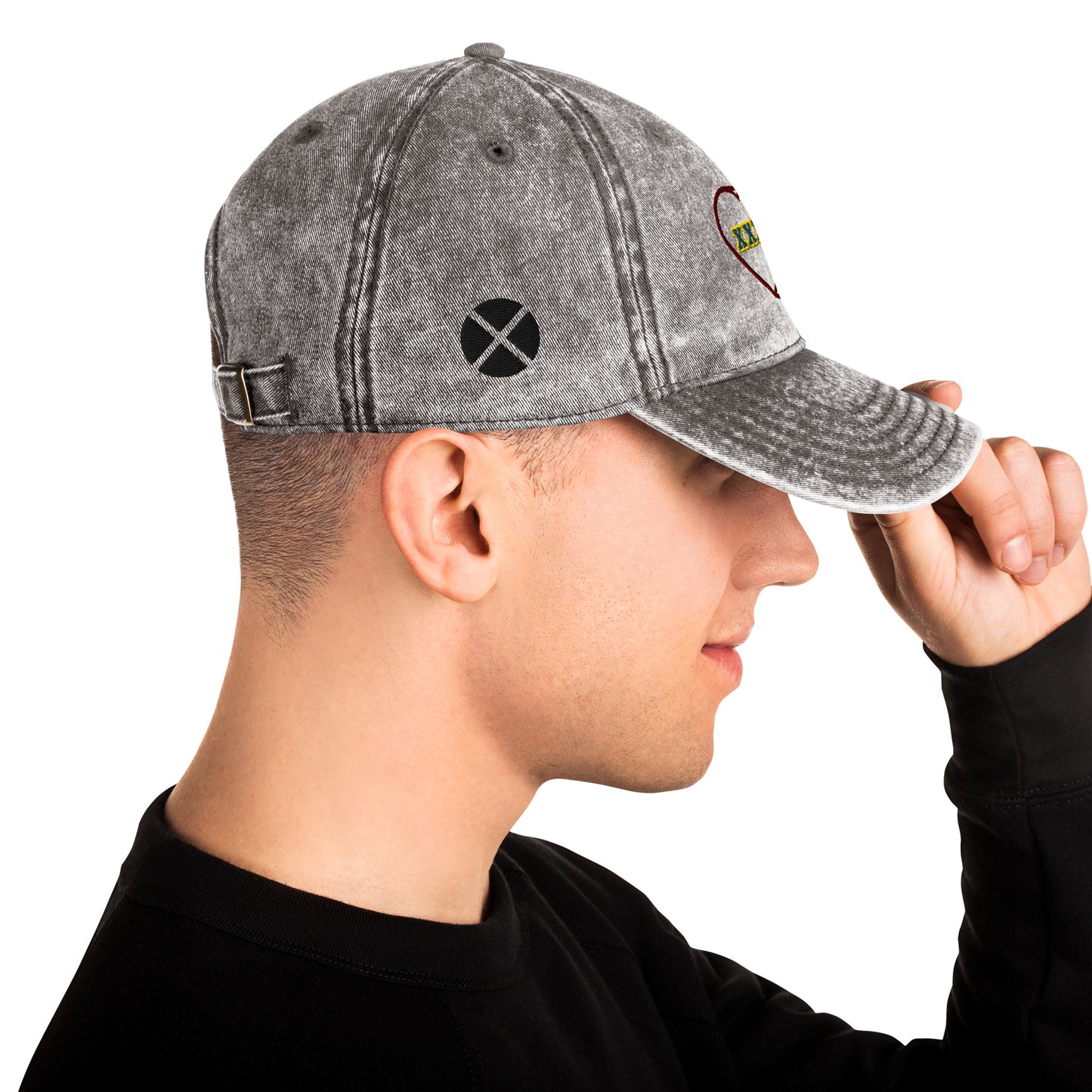 Mutant Kisses "X" Embroidered Cotton Twill Hat