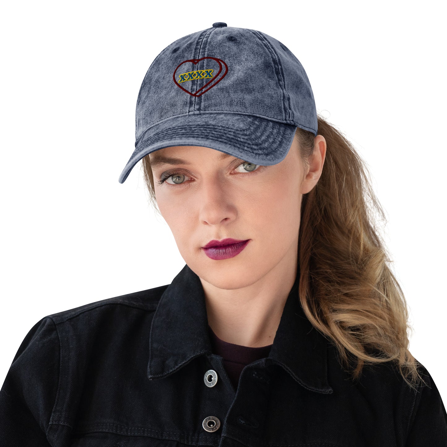 Mutant Kisses "X" Embroidered Cotton Twill Hat